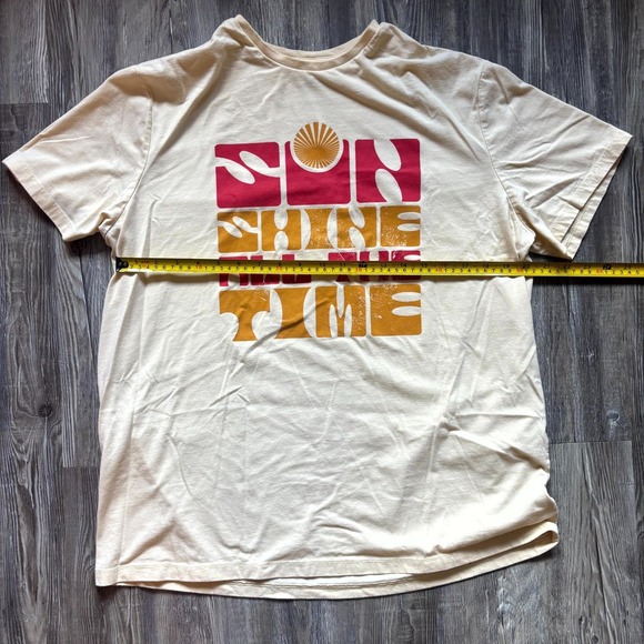 Goodfellow & Co Sunshine All The Time Graphic T-Shirt XL Beige Retro Sun Tee - Picture 4 of 6